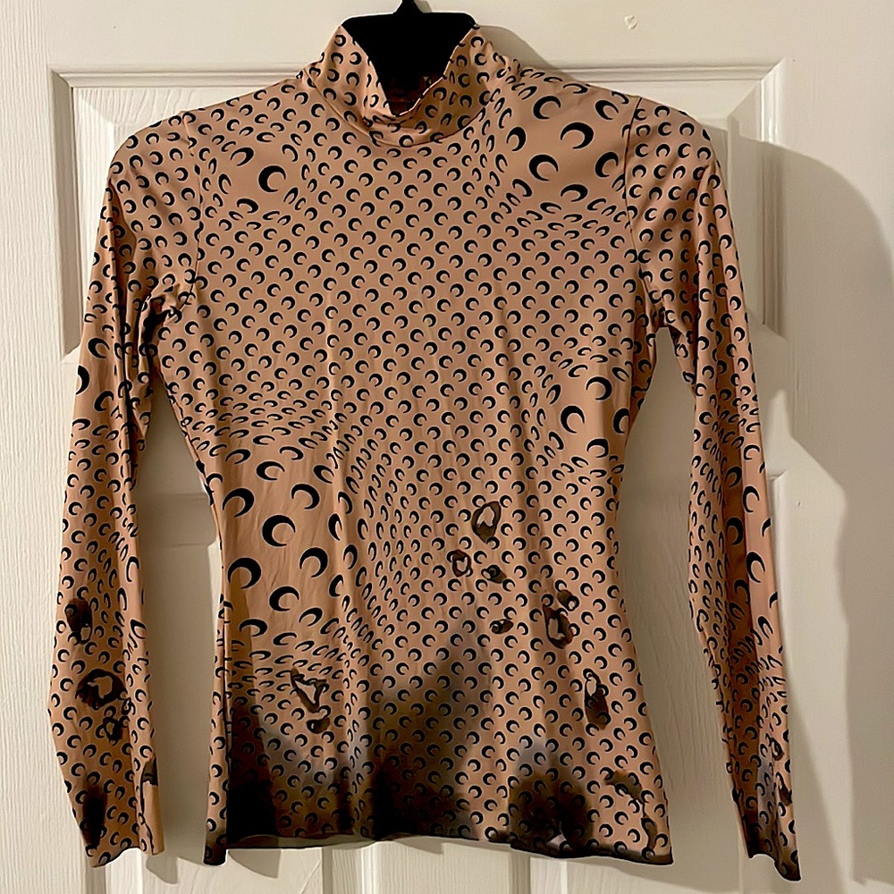 Marine Serre Mock Neck Top